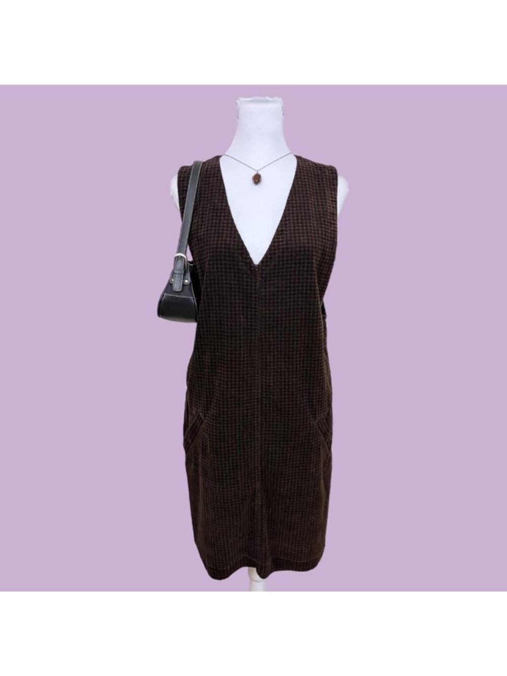 90s houndstooth grunge academia dress